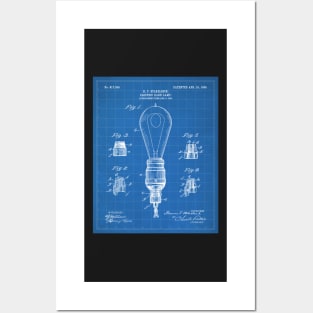 Light Bulb Patent - Industrial Design Architectural Decor Art - Blueprint Posters and Art